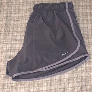 Gray women’s Nike shorts.